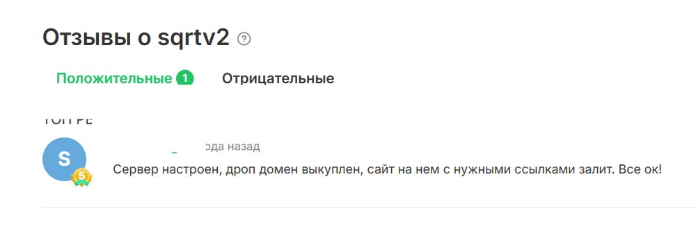 Отзыв заказчика: сервер настроен, домен выкуплен, сайт с нужными ссылками залит
